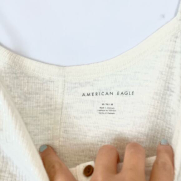 American Eagle Medium Textured Henley Tank Top - Picture 5 of 8